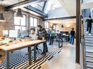 Wide view of an office